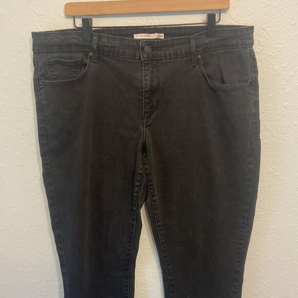 Levi's Black 711 Skinny High Waist Jeans Size 20W - Picture 2 of 9